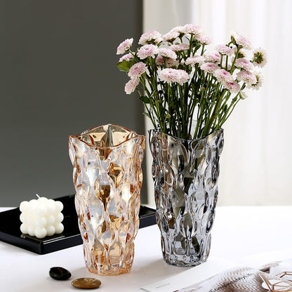 Crystal Glass Vase Flower Arrangement Decoration Ornaments - - flower vase