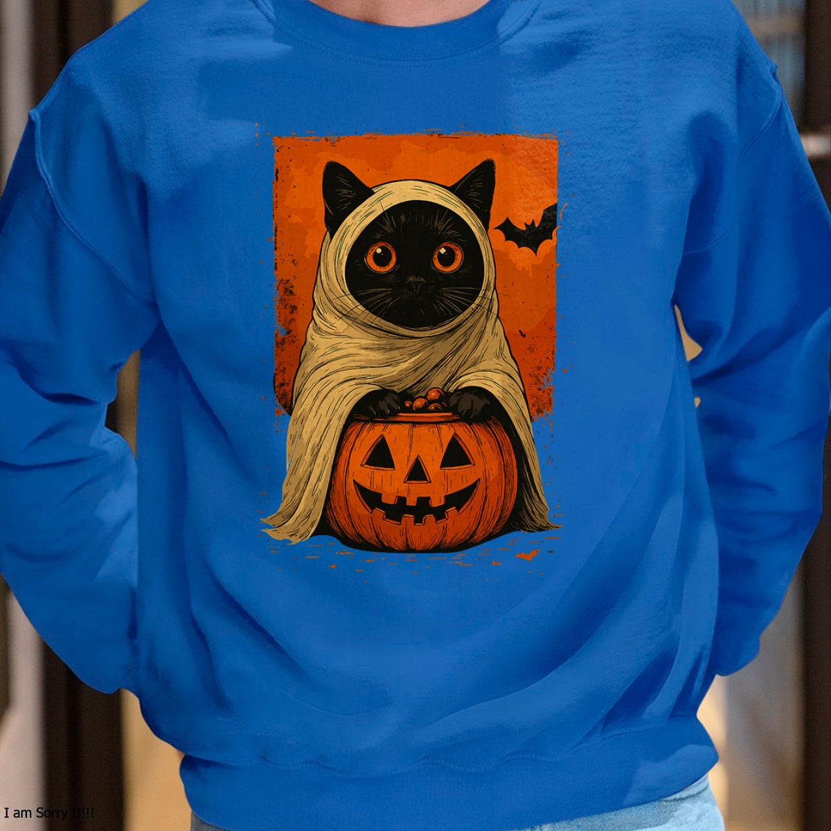 Funny Vintage Black Cat Halloween Pumpkin Spooky Ghost Women T-Shirt - Halloween Unisex T-Shirt/Hoodie - NGHL00 - -