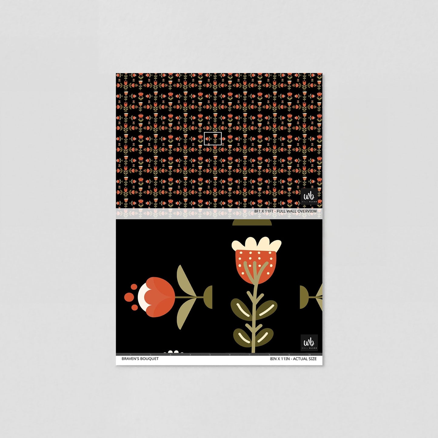 Braven's Bouquet Wallpaper - Sample - Wallpaper