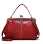 Vintage Spanish Messenger Bag - Handheld & Shoulder Style - Wine red - shoulder bag