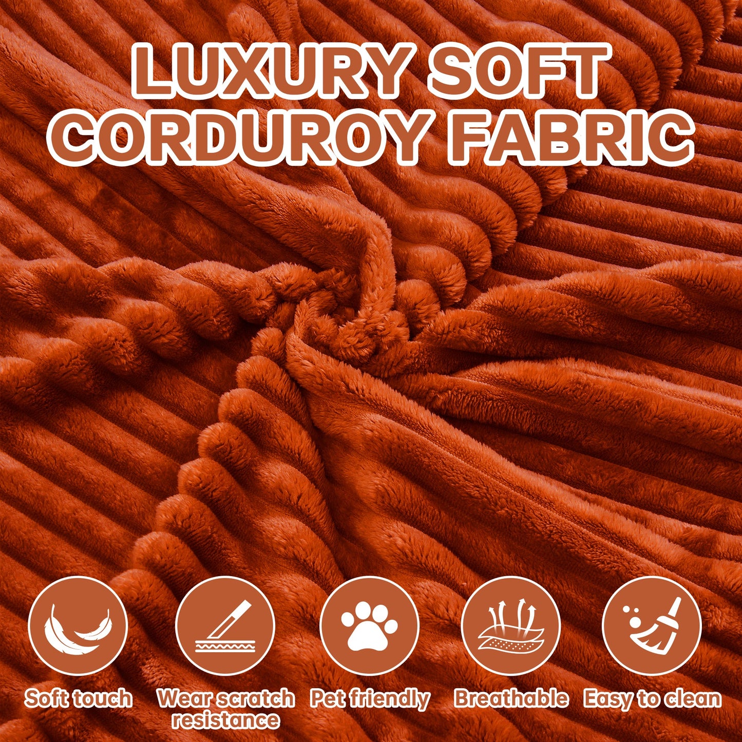Sofa Bed Convertible 5-in-1 Corduroy Red Floor Steel Frame 74.8 In- NIKKI CASA- {{Product type}}