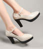 Elegant Spring Platform Heels - Blanquecino - heels