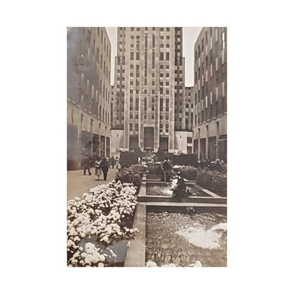 Rockefeller Plaza Satin Canvas Stretched 24″ x 36″ (Vertical) 1.5"