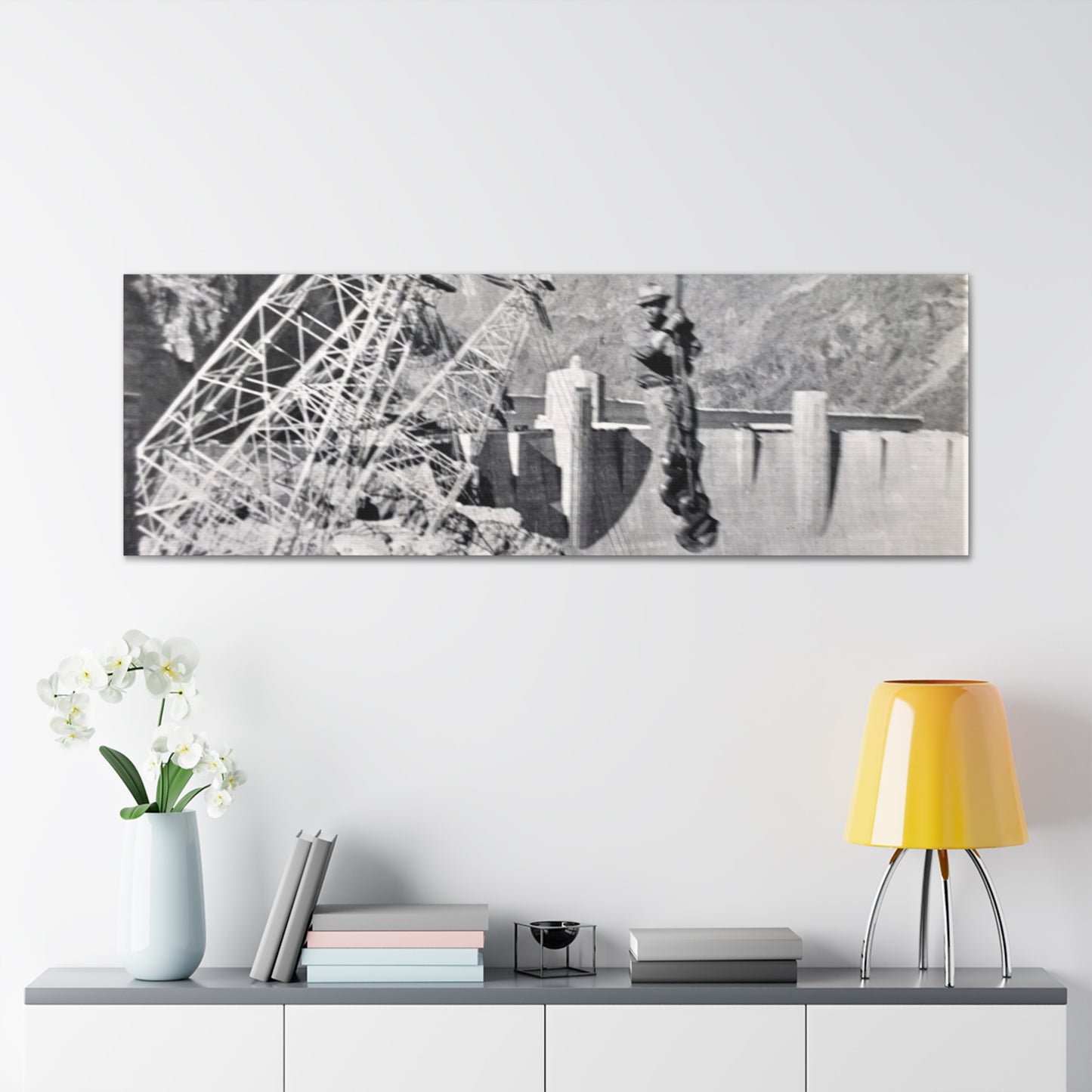 Suspended Boulder Dam Worker Canvas Gallery Wraps