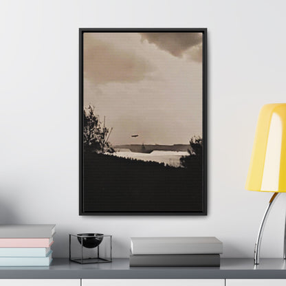 Navy Day New York October 27th 1945 Plane Gallery Canvas Wraps Vertical Frame 16″ x 24″ 1.25" Black