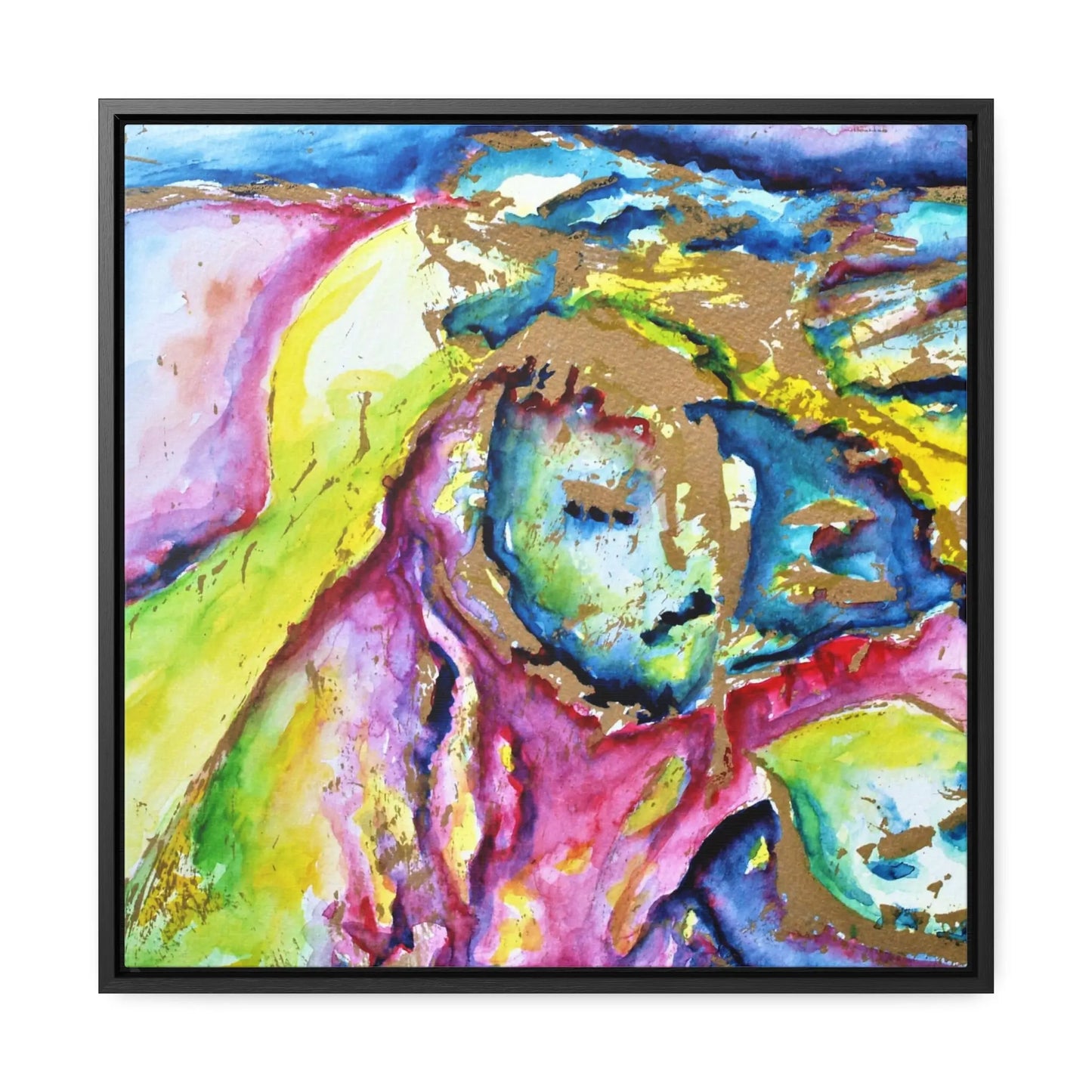 Mothers Face Gallery Canvas Wraps, Square Frame 20″ x 20″ Premium Gallery Wraps (1.25″)