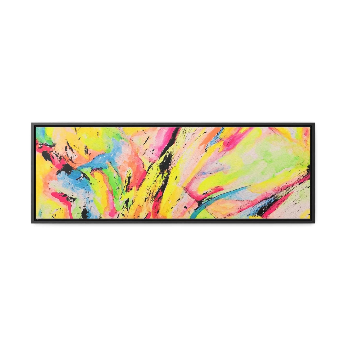 Neon Fire Gallery Canvas Wraps, Horizontal Frame 36″ x 12″ Premium Gallery Wraps (1.25″)