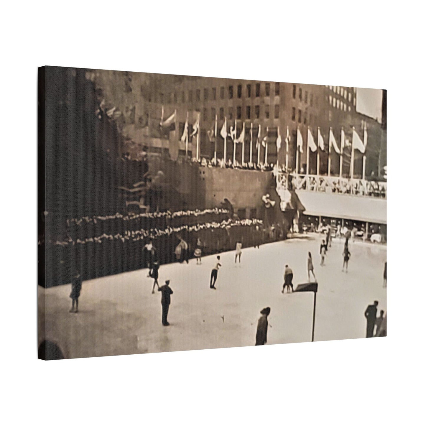 Rockefeller Plaza Easter 1945 Satin Canvas, Stretched