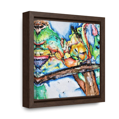 Owl In Flight Gallery Canvas Wraps, Square Frame Printify