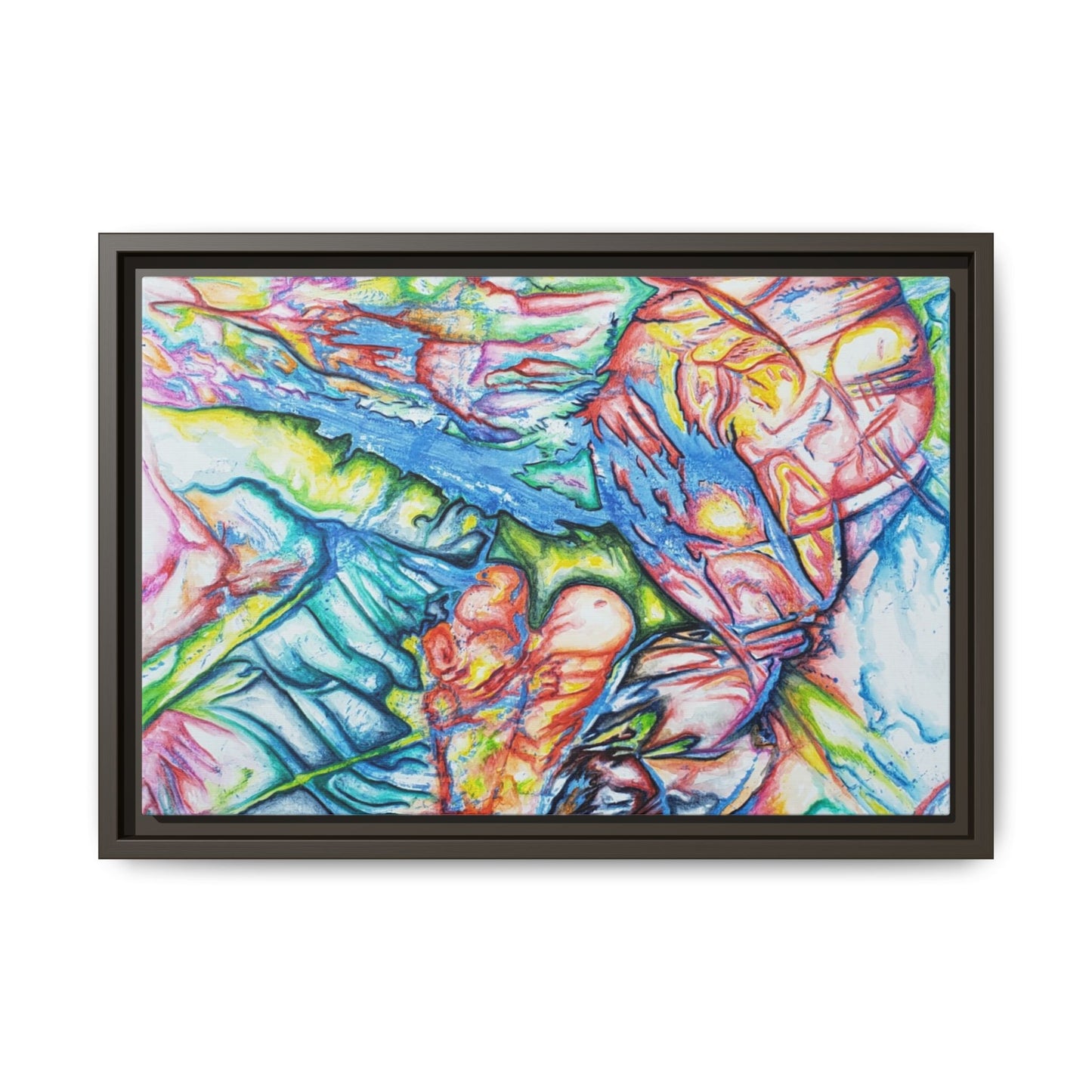 Multi-Color Abstract Framed Canvas Art Print - Kia Day Design