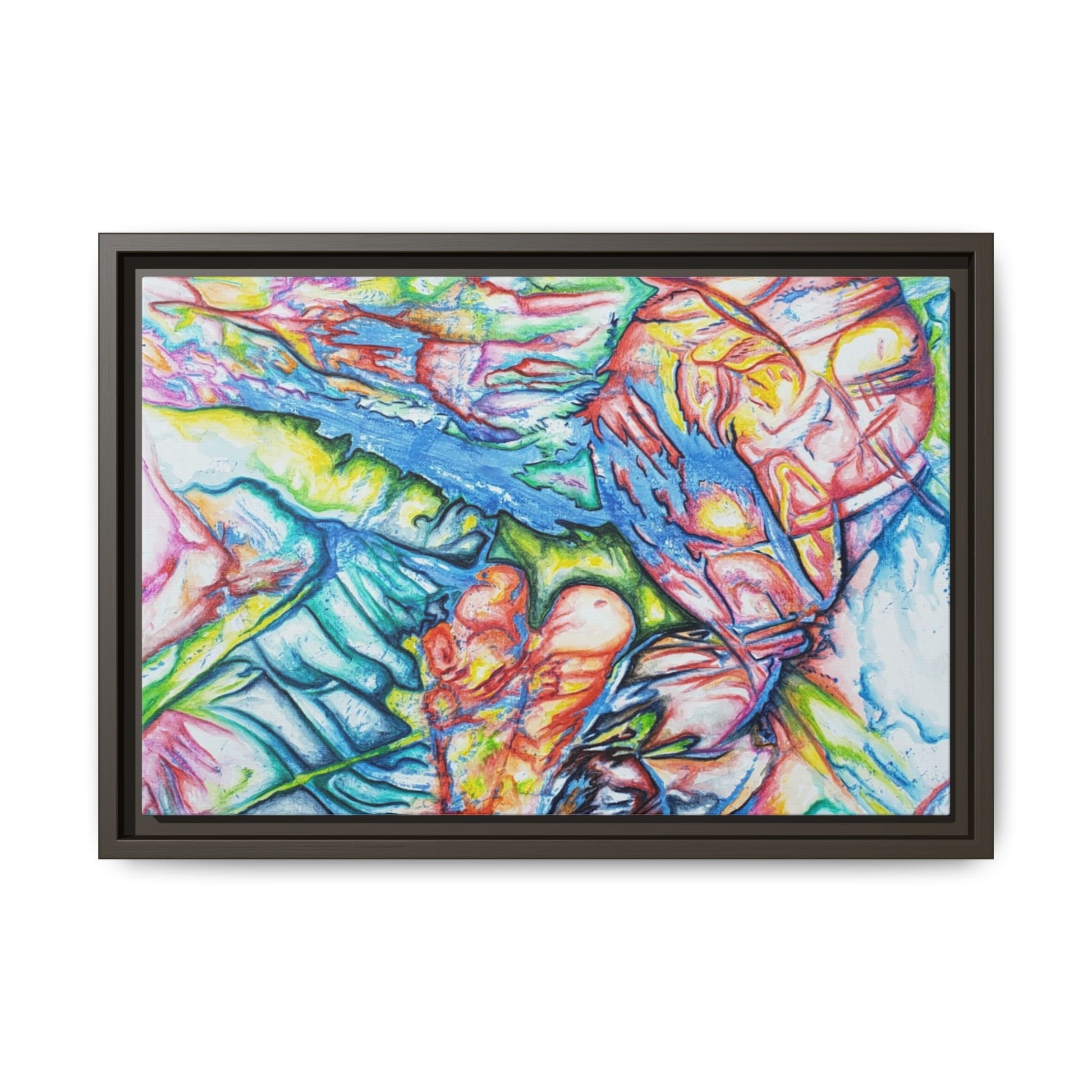 Multi-Color Abstract Framed Canvas Art Print - Kia Day Design