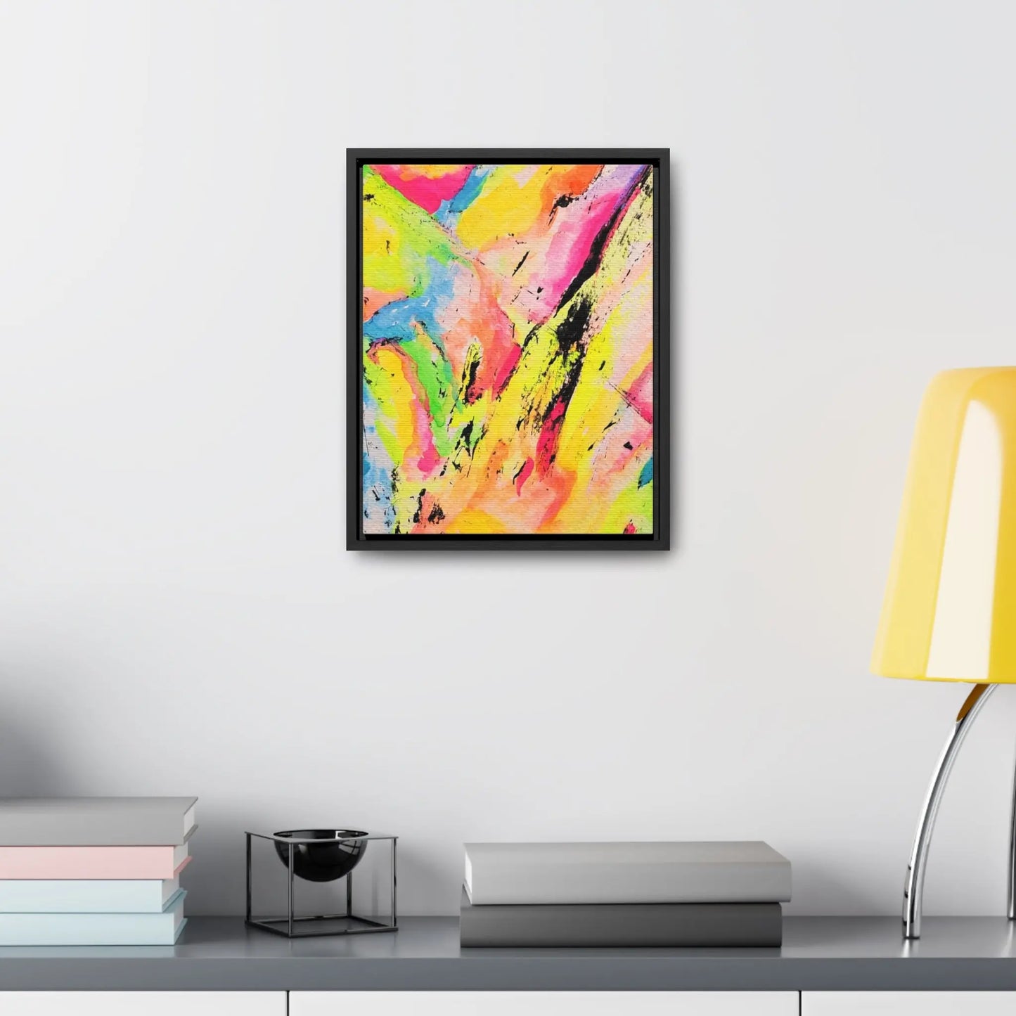 Neon Fire Gallery Canvas Wraps, Vertical Frame