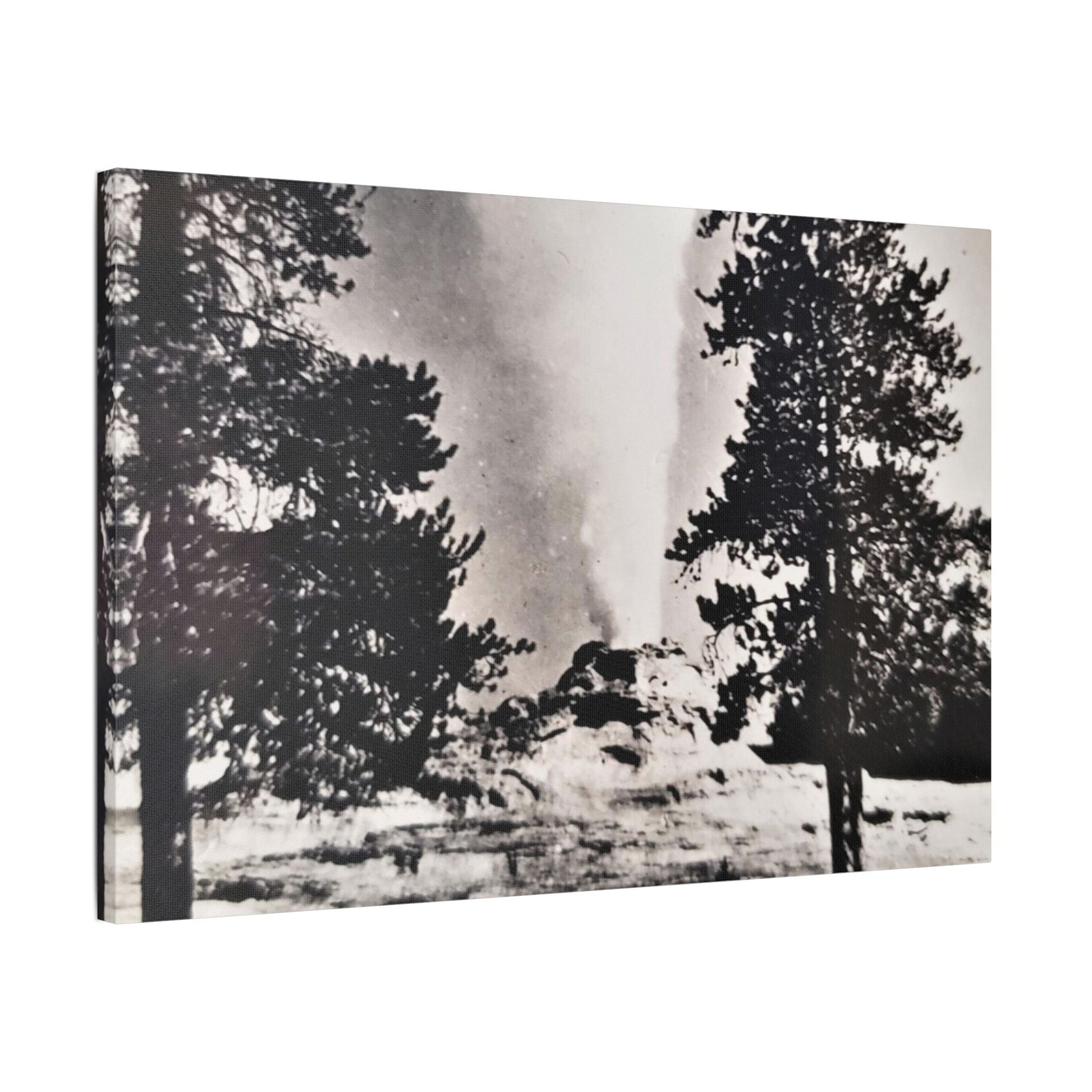 Castle Geyser Yellowstone Satin Canvas Stretched