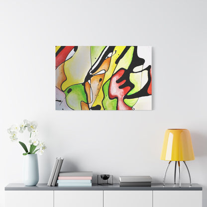 Red Mushroom Satin Canvas Stretched