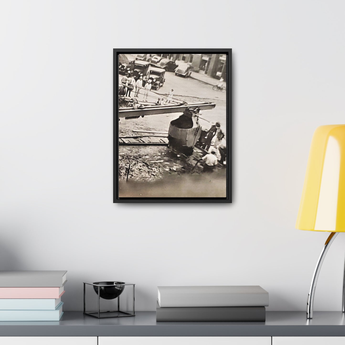 Concrete Worker Gallery Canvas Wraps, Vertical Frame