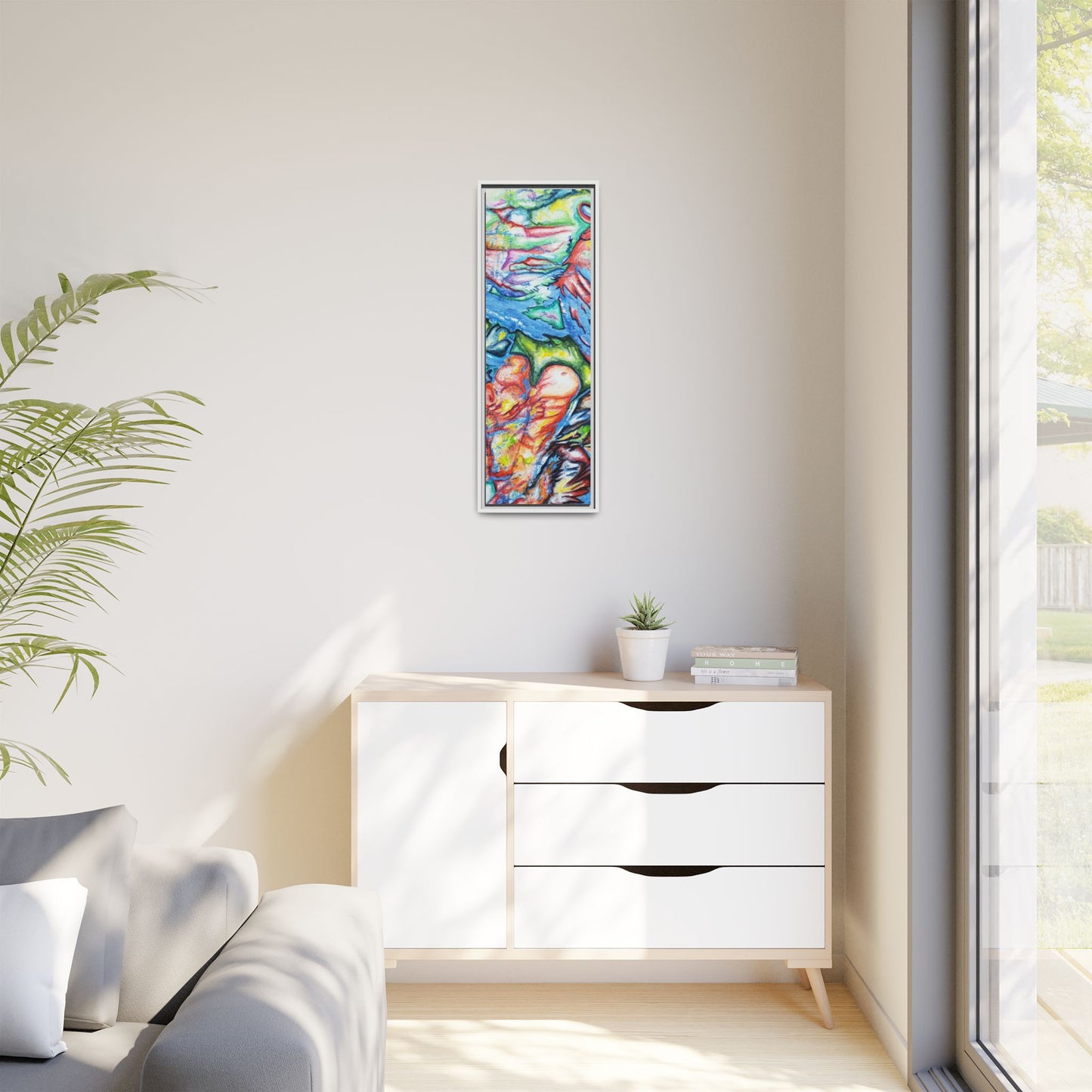 Multi-Color Abstract Framed Canvas Art Print - Kia Day Design