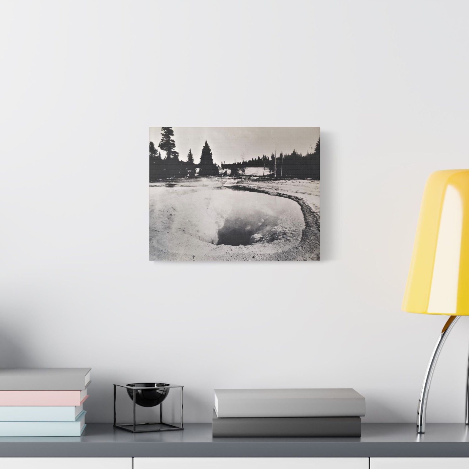 Morning Glory Pool Yellowstone Satin Canvas Stretched - 14″ x 11″ (Horizontal) 1.5" - Canvas