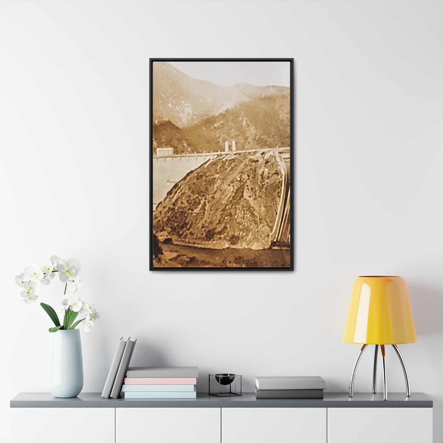 Back View Morris Dam Spillway Gallery Canvas Wraps, Vertical Frame