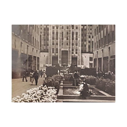 Rockefeller Plaza Satin Canvas Stretched 16″ x 12″ (Horizontal) 1.5"