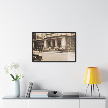 New York Public Library Gallery Canvas Wraps Horizontal Frame 30″ x 20″ Black 1.25"