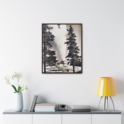 Castle Geyser Yellowstone Gallery Canvas Wraps Vertical Frame 24″ x 30″ Premium Gallery Wraps (1.25″) Walnut