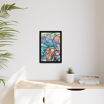 Multi-Color Abstract Framed Canvas Art Print - Kia Day Design