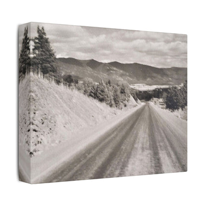 Western Road Satin Canvas Stretched