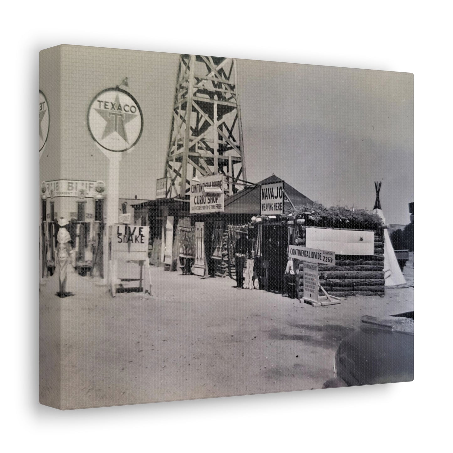 Texaco Station Continental Divide Canvas Gallery Wraps