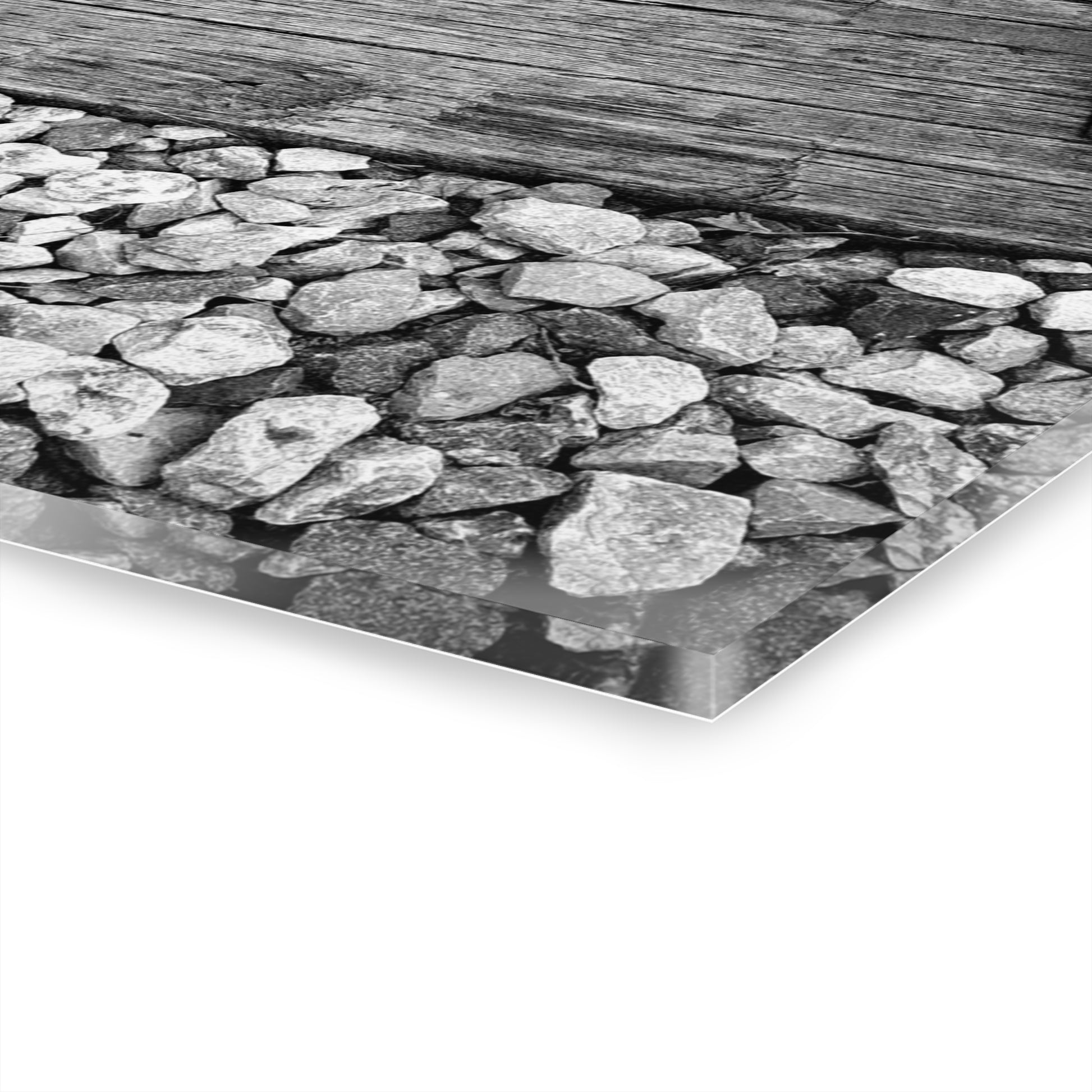 Railroad Track Black & White Acrylic Print — Vintage Track Photography Wall Art French Cleat Hanging - - Home Decor