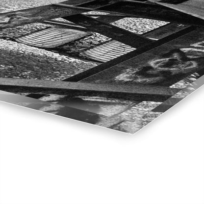 Black & White Train Trestle Acrylic Print — Rustic Industrial Wall Art French Cleat - - Home Decor