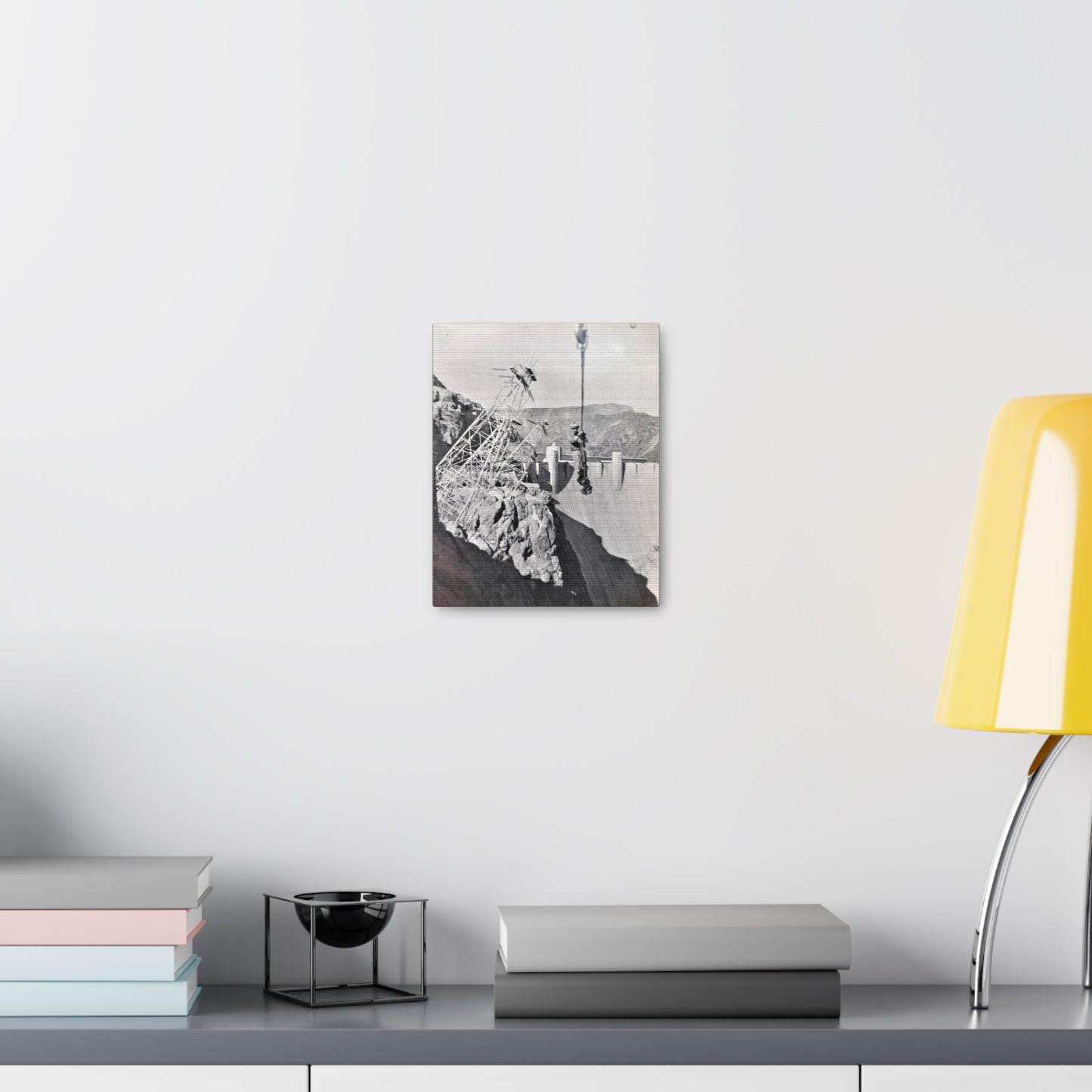 Suspended Boulder Dam Worker Canvas Gallery Wraps