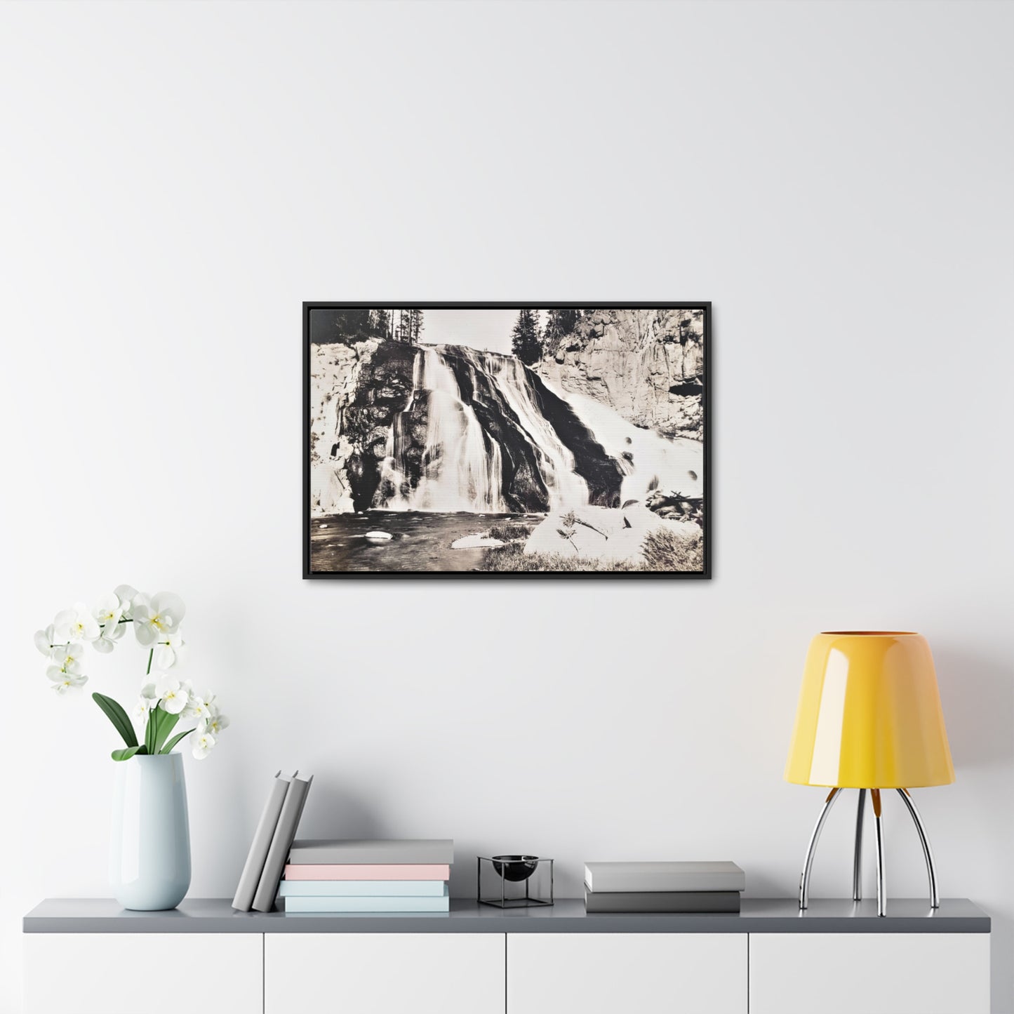 Gibbon Falls Yellowstone Gallery Canvas Wraps, Horizontal Frame