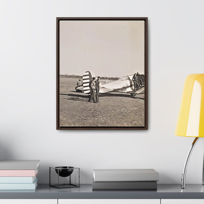 Army Pursuit Plane Ames Airport 1939 Gallery Canvas Wraps Vertical Frame 16″ x 20″ Premium Gallery Wraps (1.25″) Walnut