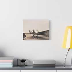 Refueling Mid-Contintent Chief Line Omaha Airport 1939 Satin Canvas Stretched 14″ x 11″ (Horizontal) 1.5"