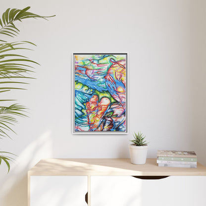 Multi-Color Abstract Framed Canvas Art Print - Kia Day Design
