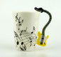 Creative Music Violin Style Guitar Ceramic Mug Coffee Tea Milk Stave Cups With Handle Coffee Mug Novelty Gifts - 2 Yellow - 0
