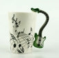 Creative Music Violin Style Guitar Ceramic Mug Coffee Tea Milk Stave Cups With Handle Coffee Mug Novelty Gifts - 2 Green - 0