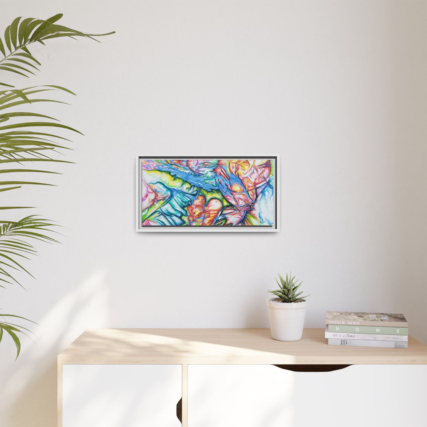 Multi-Color Abstract Framed Canvas Art Print - Kia Day Design