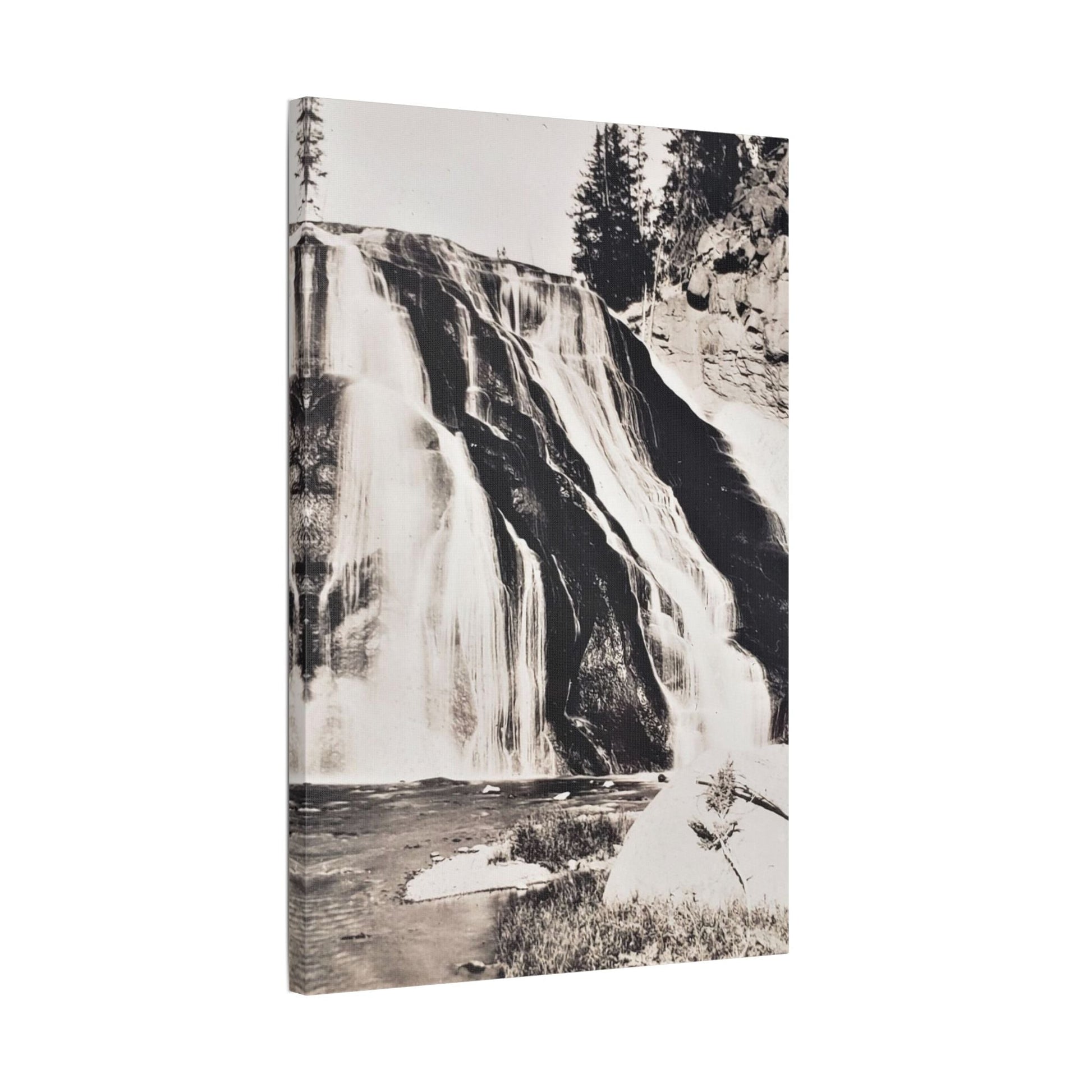 Gibbon Falls Yellowstone Satin Canvas Stretched