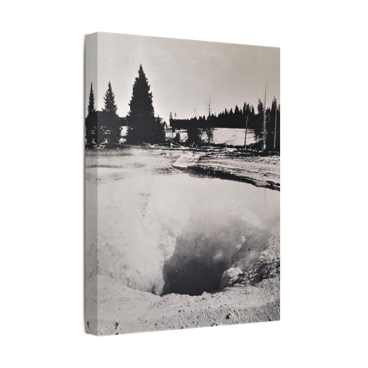 Morning Glory Pool Yellowstone Satin Canvas, Stretched