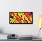 80s Rapture Gallery Canvas Wraps, Horizontal Frame 20″ x 10″ Black orange yellow 1.25"