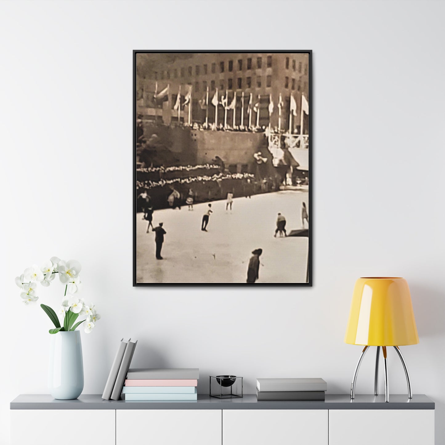 Rockefeller Plaza Easter 1945 Gallery Canvas Wraps, Vertical Frame