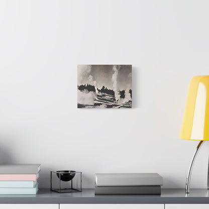 Norris Geyser Yellowstone Satin Canvas Stretched