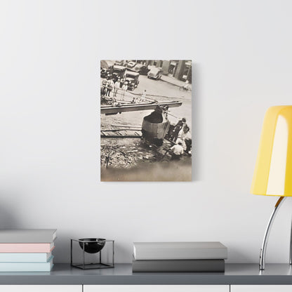 Concrete Worker Satin Canvas Stretched