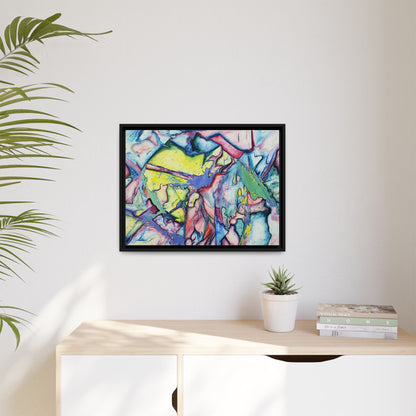 Alien Abstract Colorful Framed Canvas Art - Kia Day Design