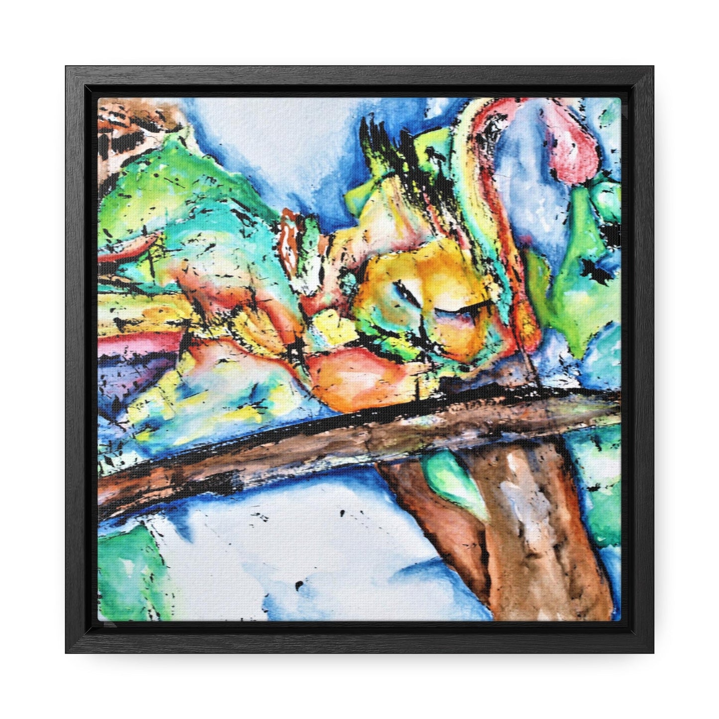 Owl In Flight Gallery Canvas Wraps, Square Frame Printify