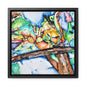 Owl In Flight Gallery Canvas Wraps, Square Frame Printify