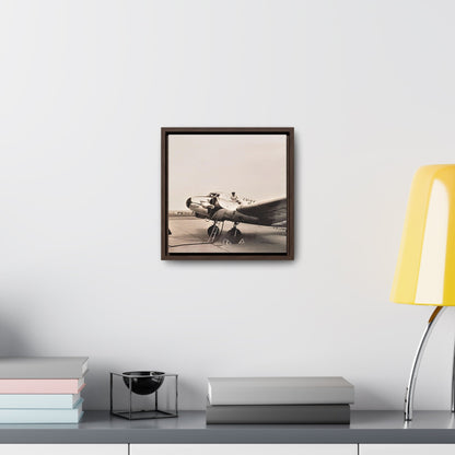 Refueling Mid-Contintent Chief Line 1939 Gallery Canvas Wraps Square Frame 10″ x 10″ Premium Gallery Wraps (1.25″) Walnut