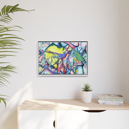 Alien Abstract Colorful Framed Canvas Art - Kia Day Design
