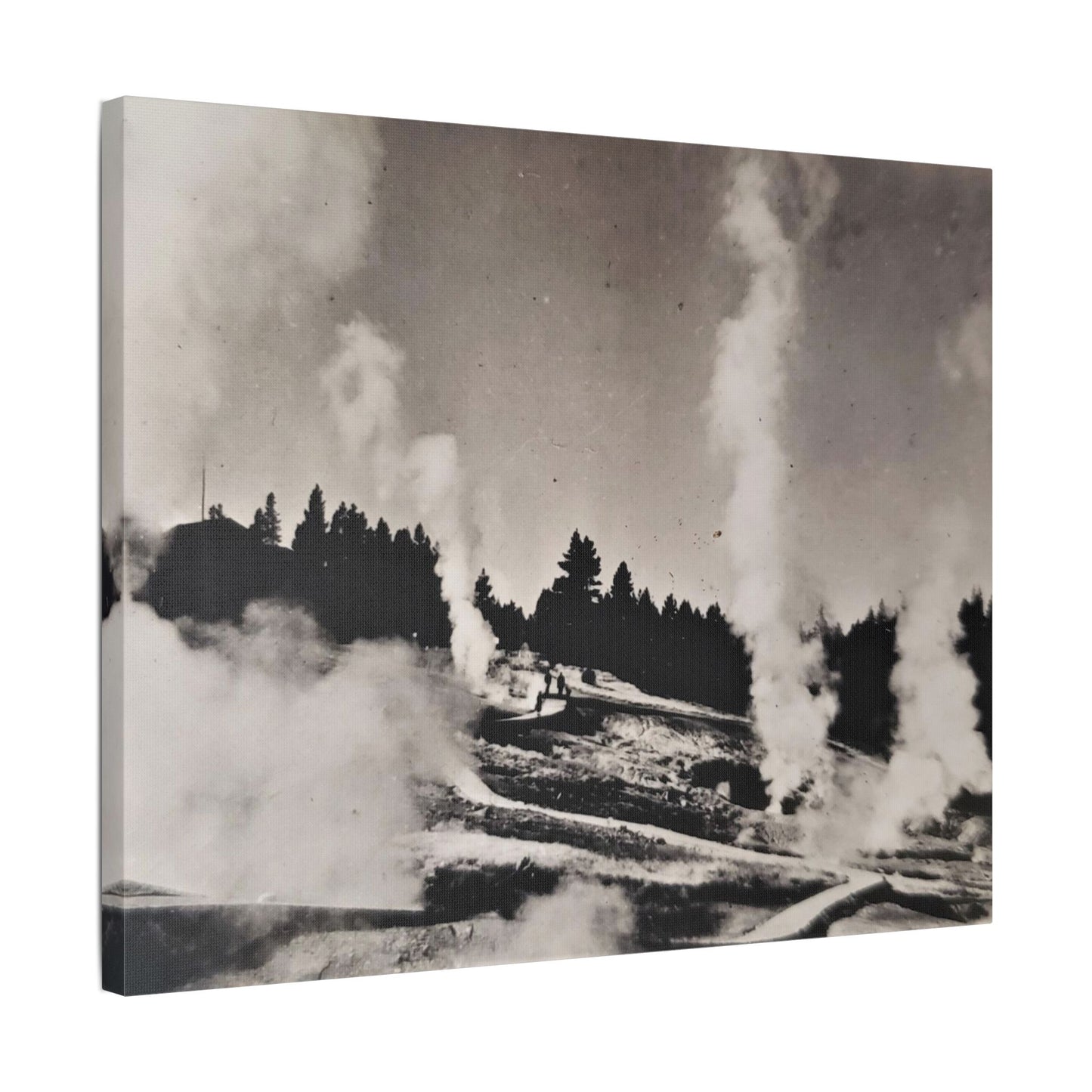 Norris Geyser Yellowstone Satin Canvas, Stretched